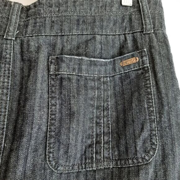 ORB / Herringbone Pattern Blue Jean Mini Skirt Retro Y2K Style Sz L - Picture 8 of 10